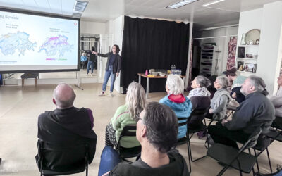 Katrin Althaus, Schweizerische Vogelwarte, bei Ihrer Präsentation.